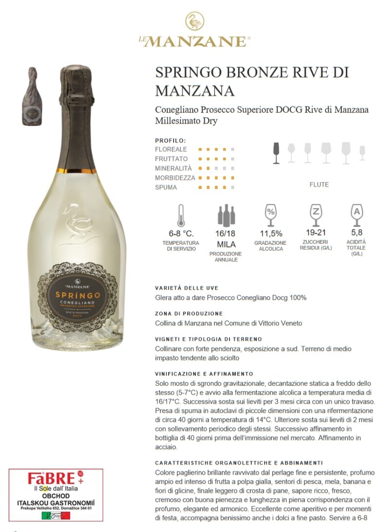 Prosecco Le Manzane Springo Bronzo, Dry - Image 3