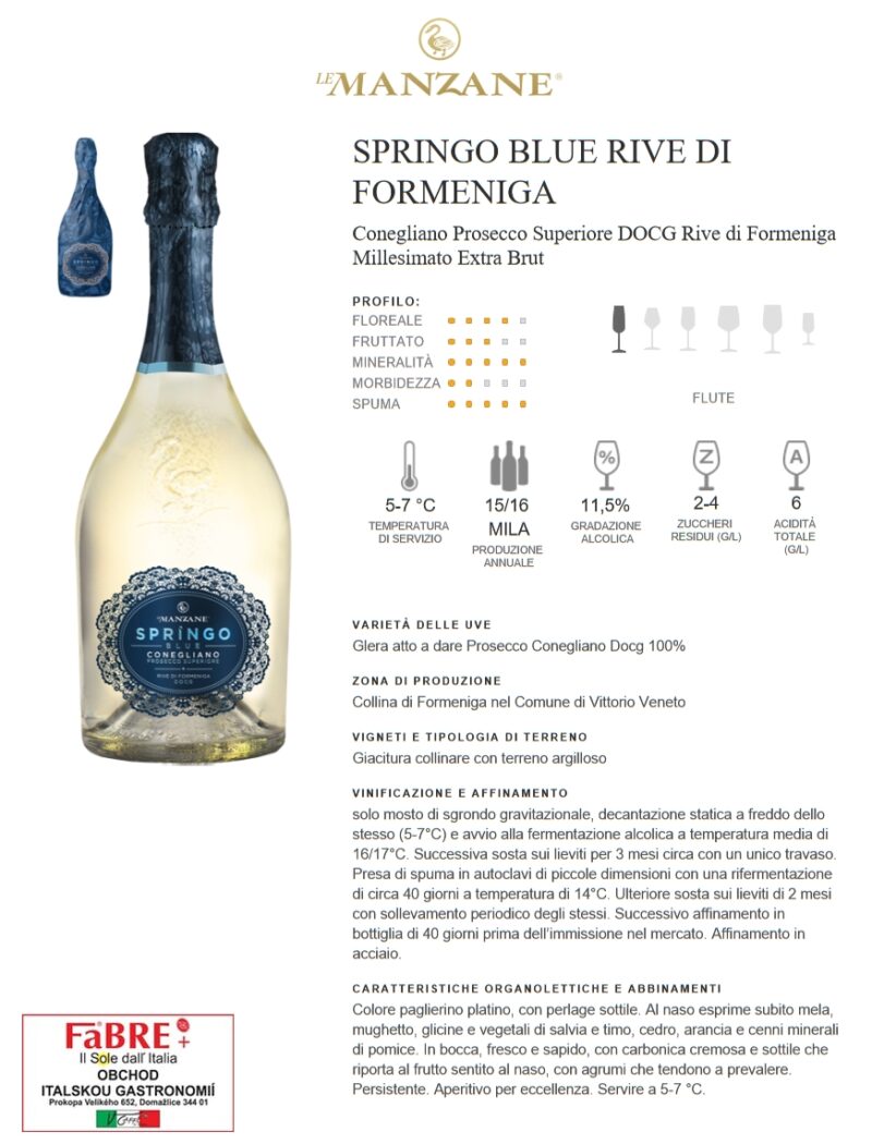 Prosecco Le Manzane Springo Blue, Extra Brut - Image 3