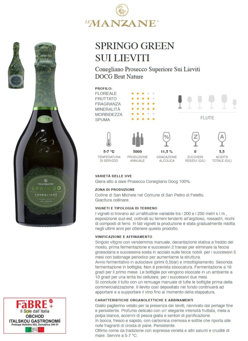 Prosecco Le Manzane Springo Green, Brut Nature - Image 3